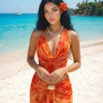 Women's Summer Elegant Floral Print Backless Halter Neck Dress Vacation Pink Floral Tea Party For Everyday Wear