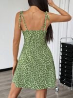 Womens Boho Floral Mini Dress Sleeveless Casual Milkmaid Dress - Image 2