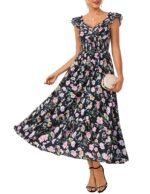 Women's Summer Floral Maxi Wedding Guest Dresses Baby Shower, Wedding, beach vacations dress, bridesmaid dresses, garden parties - Image 3