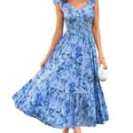 Women's Summer Floral Maxi Wedding Guest Dresses Baby Shower, Wedding, beach vacations dress, bridesmaid dresses, garden parties