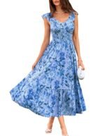 Women's Summer Floral Maxi Wedding Guest Dresses Baby Shower, Wedding, beach vacations dress, bridesmaid dresses, garden parties