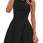 Women's Elegant Summer Cocktail Dresses Sleeveless Tank, Fit and Flare, Short Graduation Dress, Spring Dinner Party Date Night Outfit, Business Casual Work Clothes