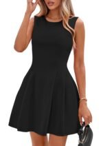 Women's Elegant Summer Cocktail Dresses Sleeveless Tank, Fit and Flare, Short Graduation Dress, Spring Dinner Party Date Night Outfit, Business Casual Work Clothes
